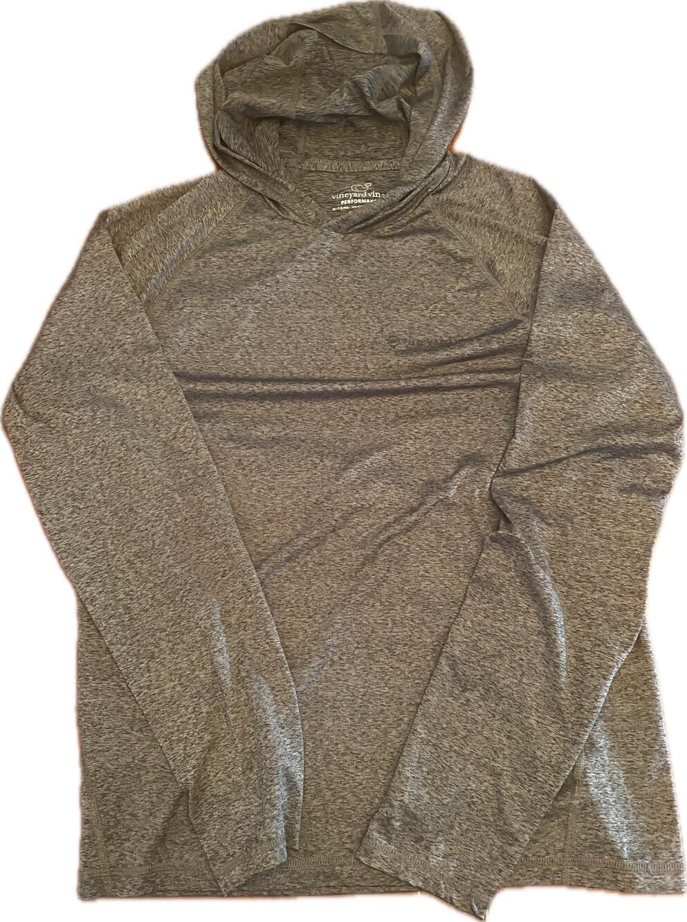 Vineyard Vines Men’s Medium Gray Performance Hoodie Stretch Pullover